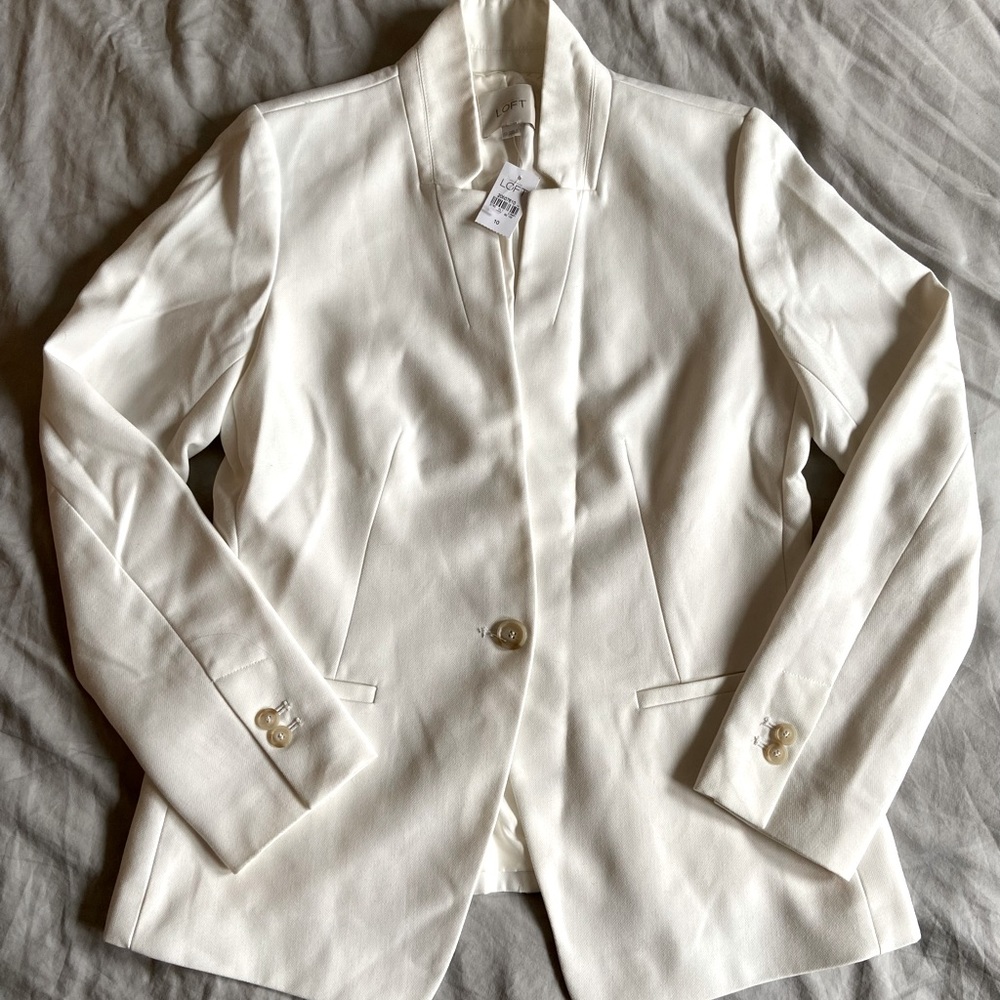 Ann Taylor Loft White Blazer Sz. 10 NWT